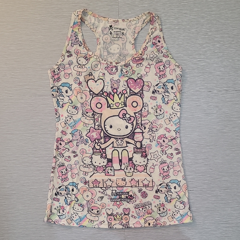 Tokidoki x Hello Kitty Candy Cupcake Queen Print Tank Top Pastel Kawaii
